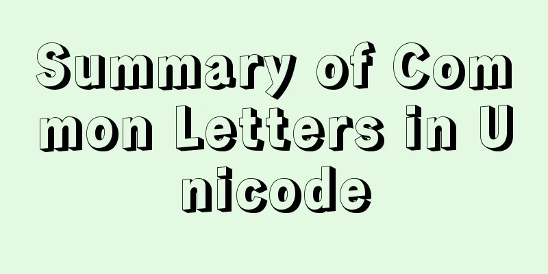 Summary of Common Letters in Unicode