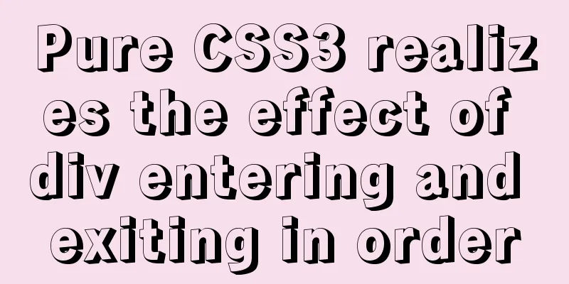 Pure CSS3 realizes the effect of div entering and exiting in order