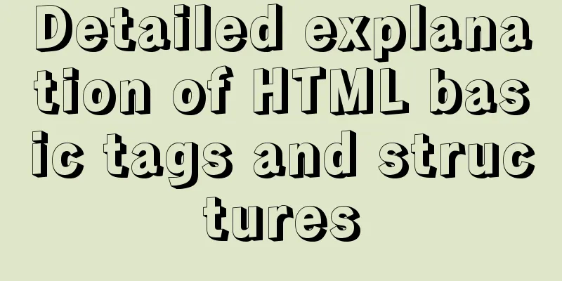 Detailed explanation of HTML basic tags and structures