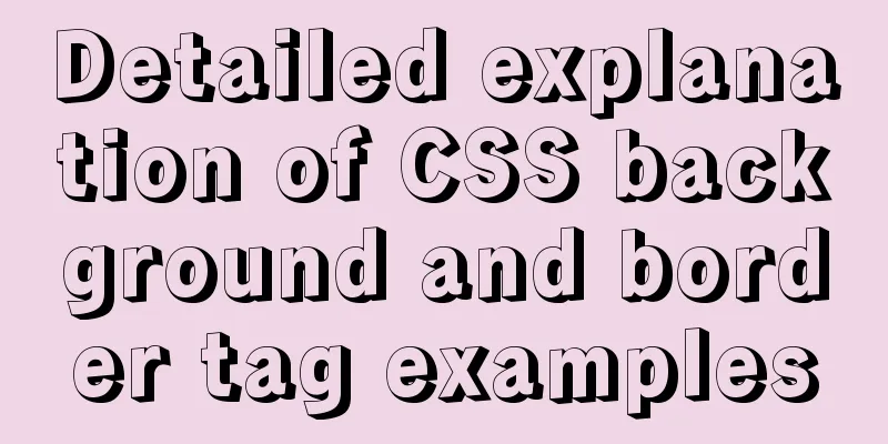 Detailed explanation of CSS background and border tag examples