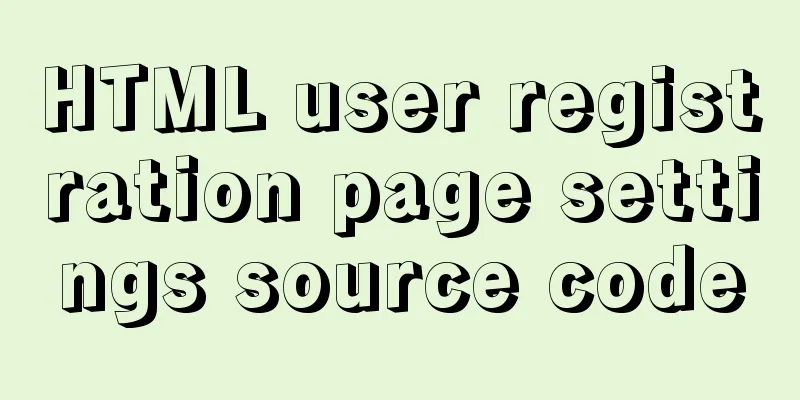 HTML user registration page settings source code