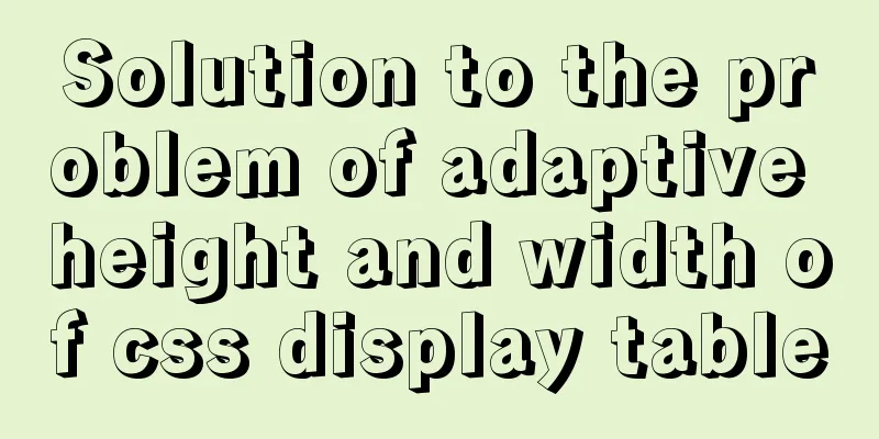 Solution to the problem of adaptive height and width of css display table
