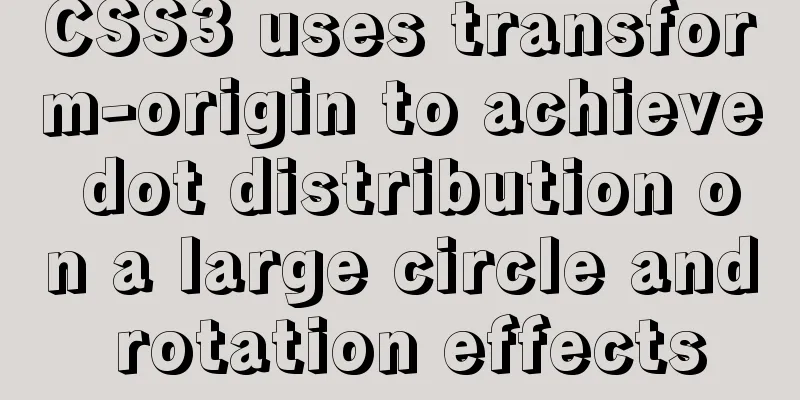 CSS3 uses transform-origin to achieve dot distribution on a large circle and rotation effects