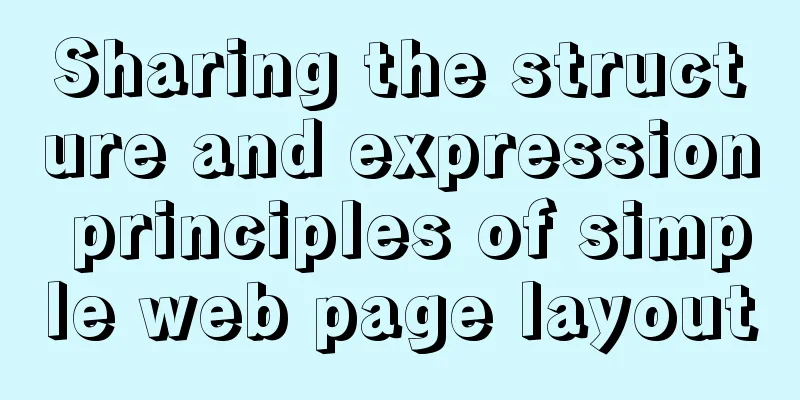 Sharing the structure and expression principles of simple web page layout
