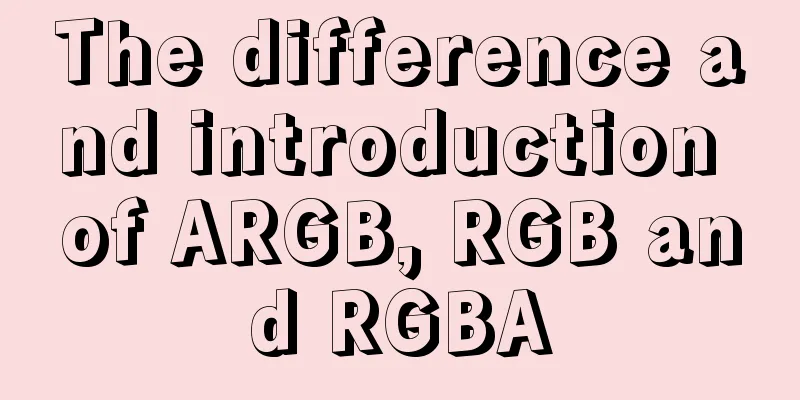 The difference and introduction of ARGB, RGB and RGBA