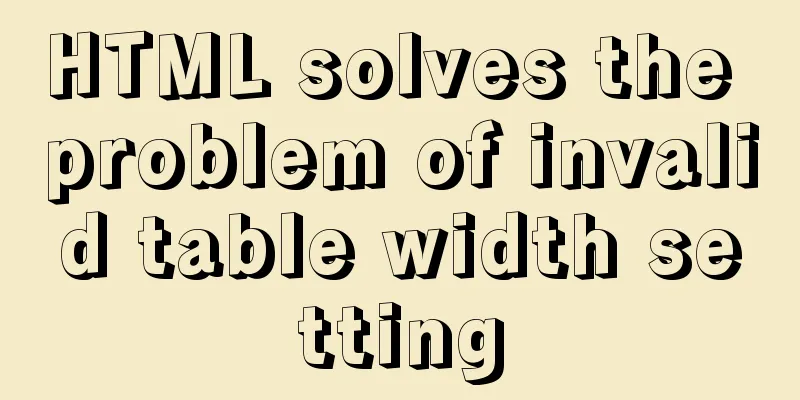 HTML solves the problem of invalid table width setting