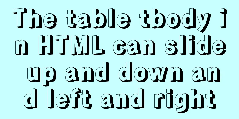 The table tbody in HTML can slide up and down and left and right