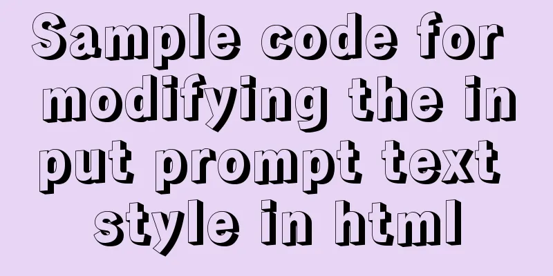 Sample code for modifying the input prompt text style in html