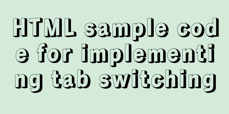 HTML sample code for implementing tab switching