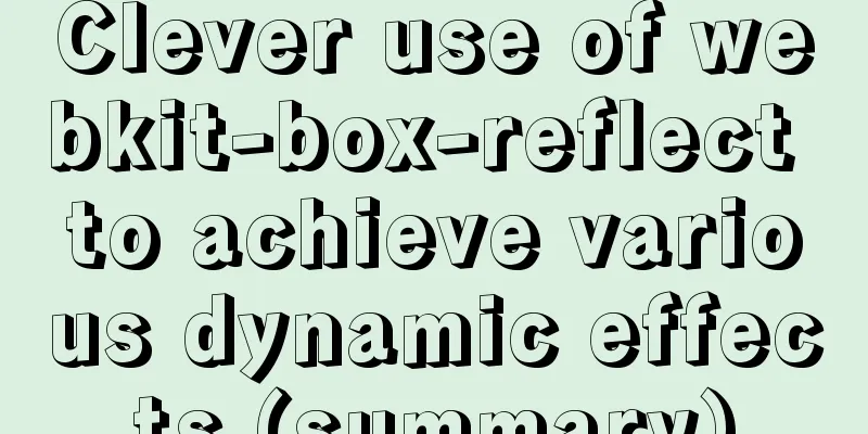 Clever use of webkit-box-reflect to achieve various dynamic effects (summary)