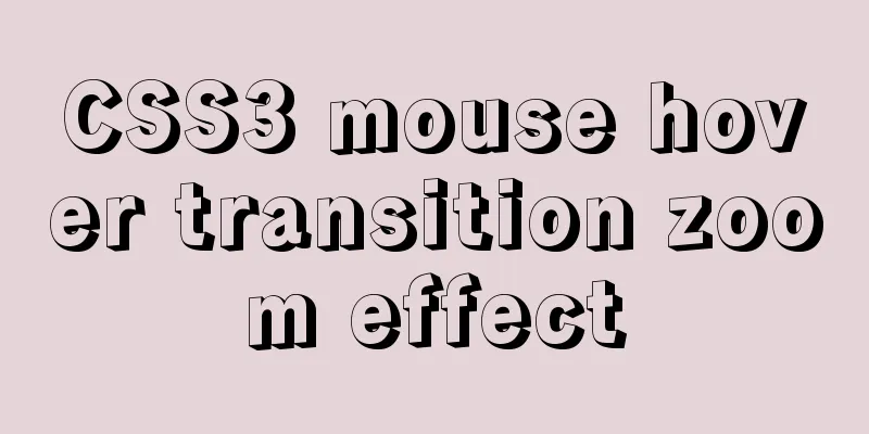 CSS3 mouse hover transition zoom effect
