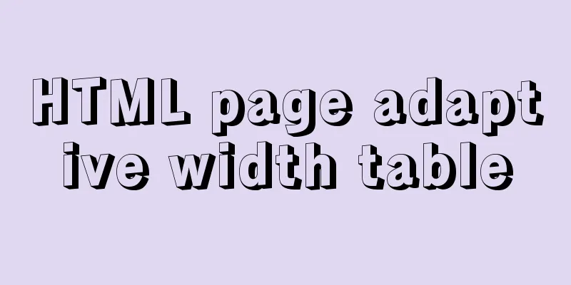 HTML page adaptive width table