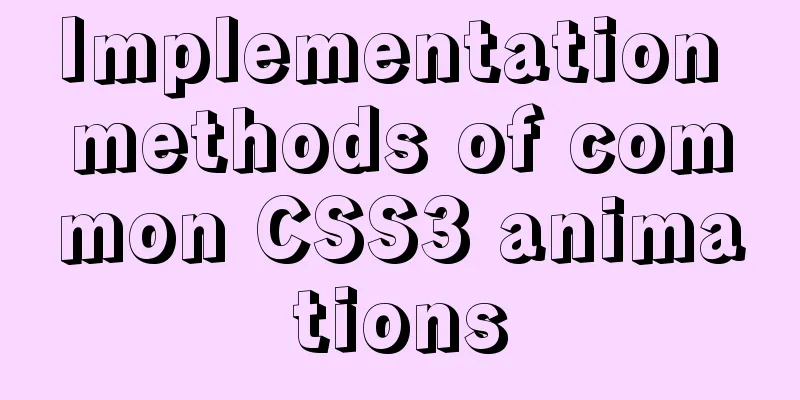Implementation methods of common CSS3 animations