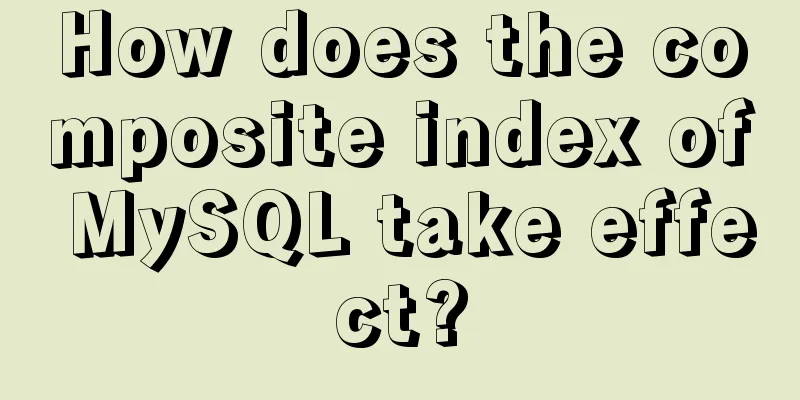 How does the composite index of MySQL take effect?