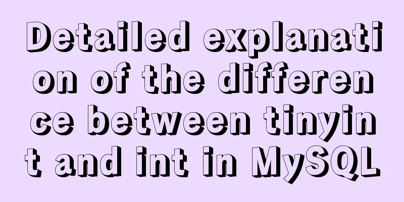 Detailed explanation of the difference between tinyint and int in MySQL