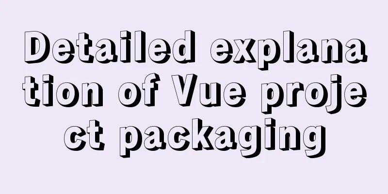 Detailed explanation of Vue project packaging