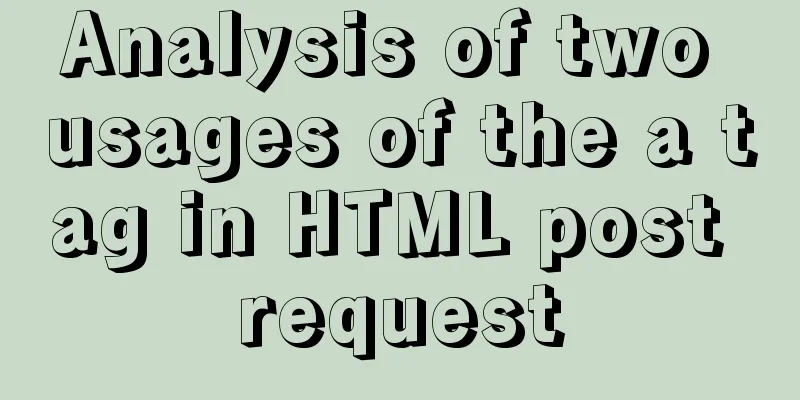 Analysis of two usages of the a tag in HTML post request