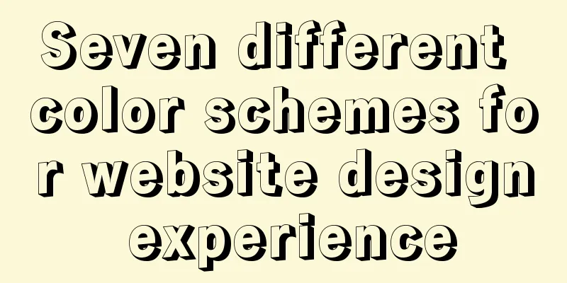 Seven different color schemes for website design experience