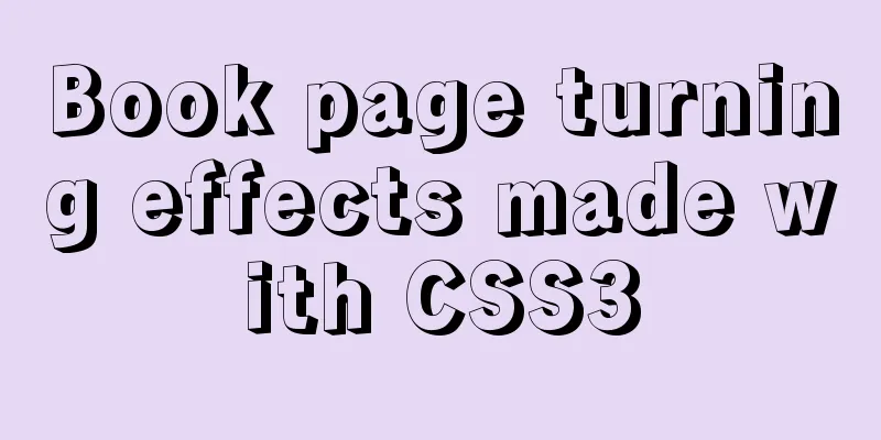 Book page turning effects made with CSS3