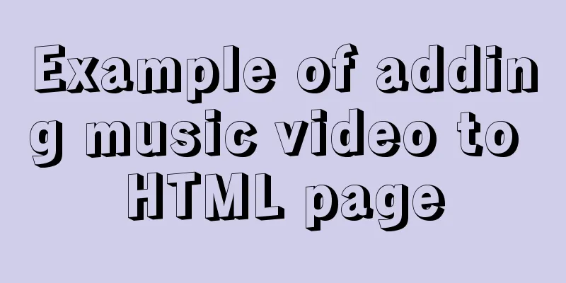Example of adding music video to HTML page