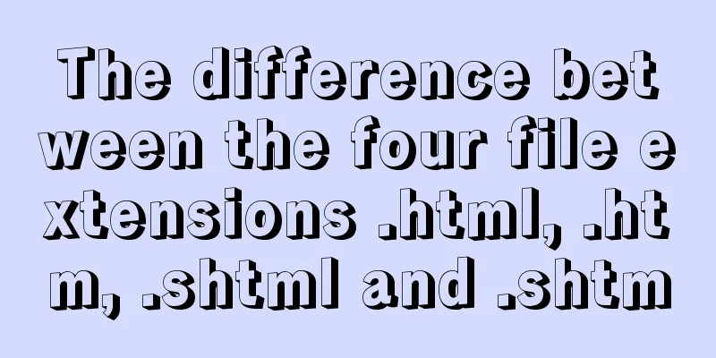 The difference between the four file extensions .html, .htm, .shtml and .shtm