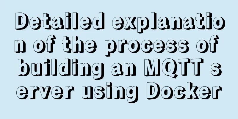 Detailed explanation of the process of building an MQTT server using Docker