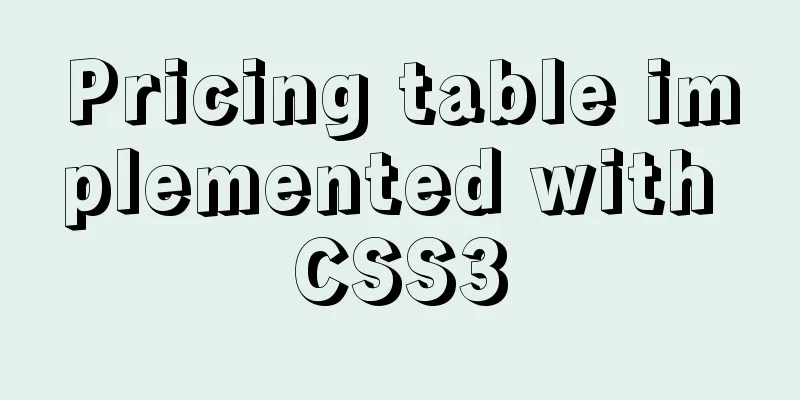 Pricing table implemented with CSS3