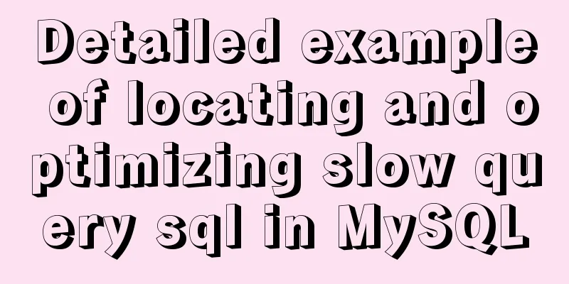 Detailed example of locating and optimizing slow query sql in MySQL