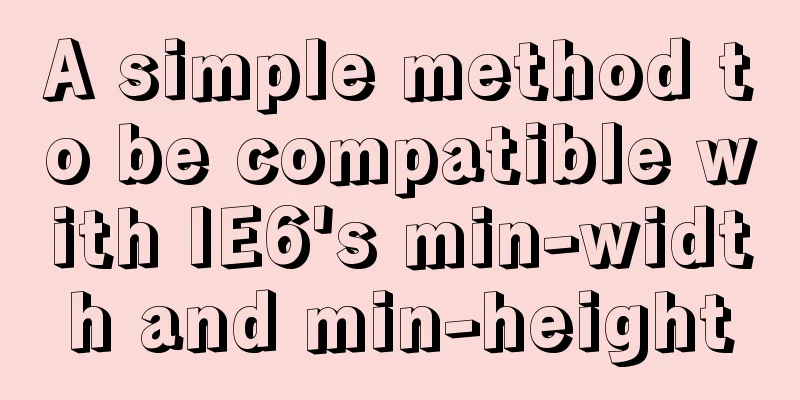 A simple method to be compatible with IE6's min-width and min-height
