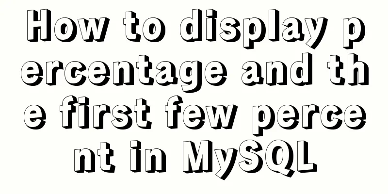 How to display percentage and the first few percent in MySQL