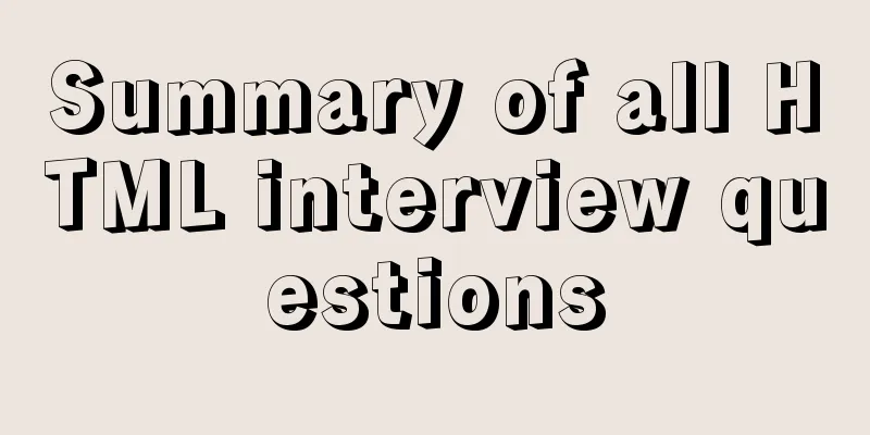 Summary of all HTML interview questions