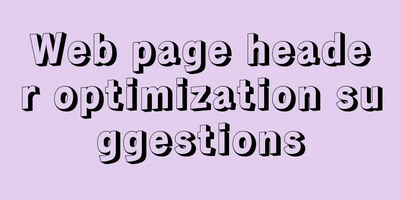Web page header optimization suggestions