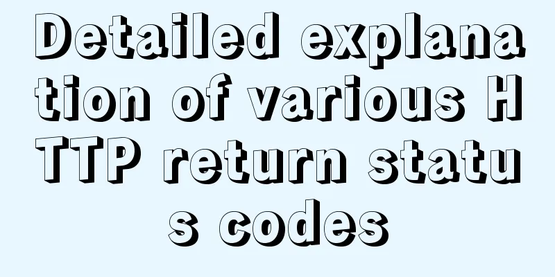 Detailed explanation of various HTTP return status codes