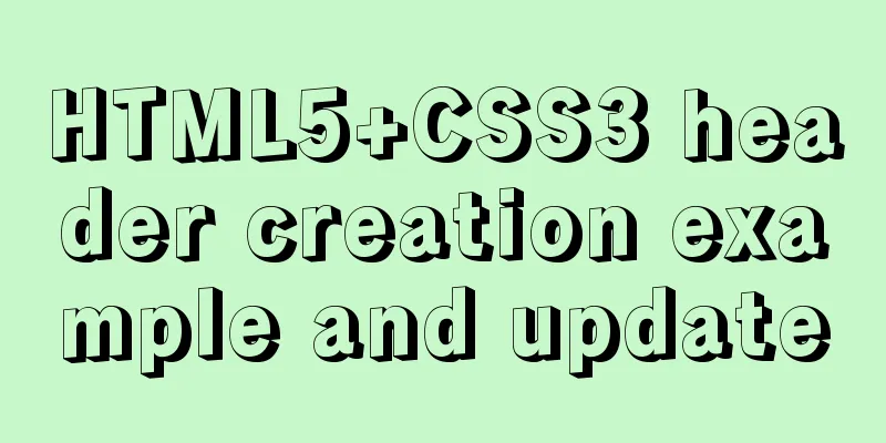 HTML5+CSS3 header creation example and update