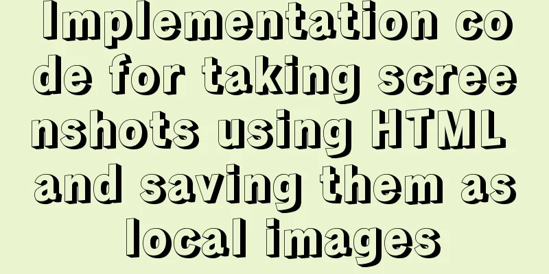 Implementation code for taking screenshots using HTML and saving them as local images