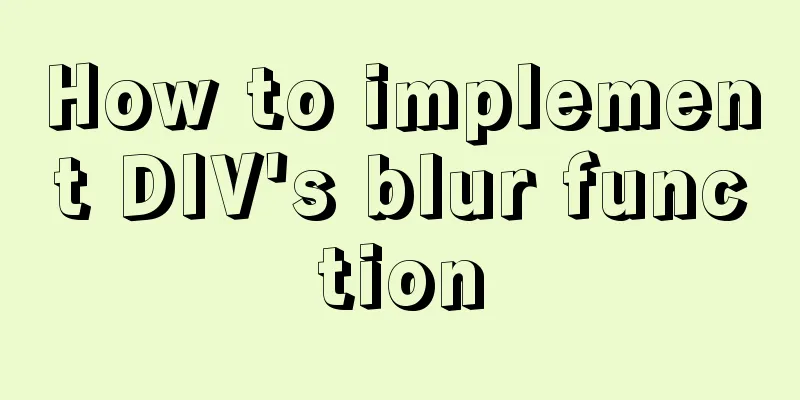 How to implement DIV's blur function