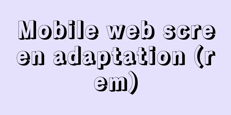 Mobile web screen adaptation (rem)