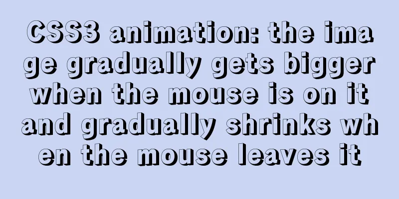 CSS3 animation: the image gradually gets bigger when the mouse is on it and gradually shrinks when the mouse leaves it