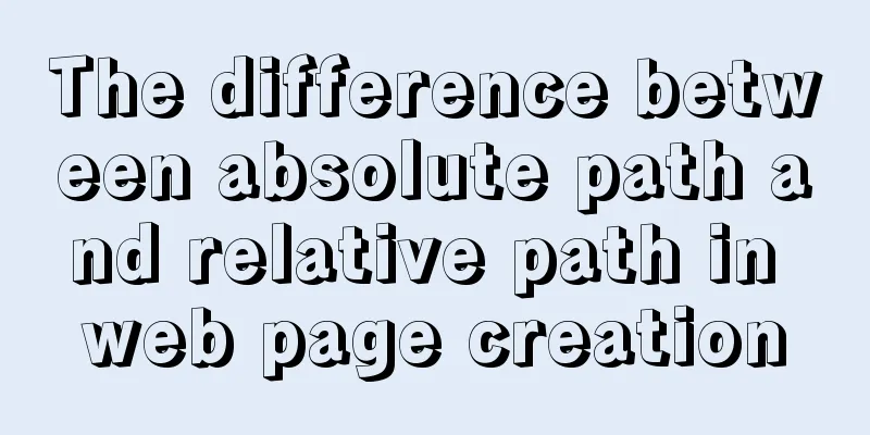 The difference between absolute path and relative path in web page creation