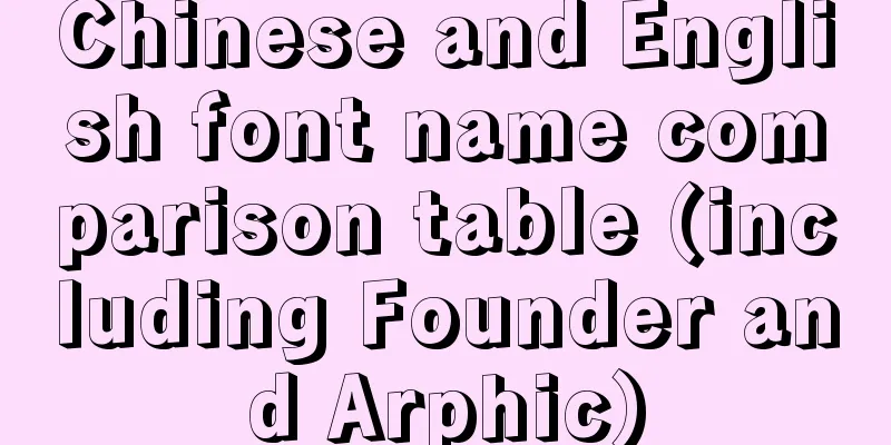 Chinese and English font name comparison table (including Founder and Arphic)