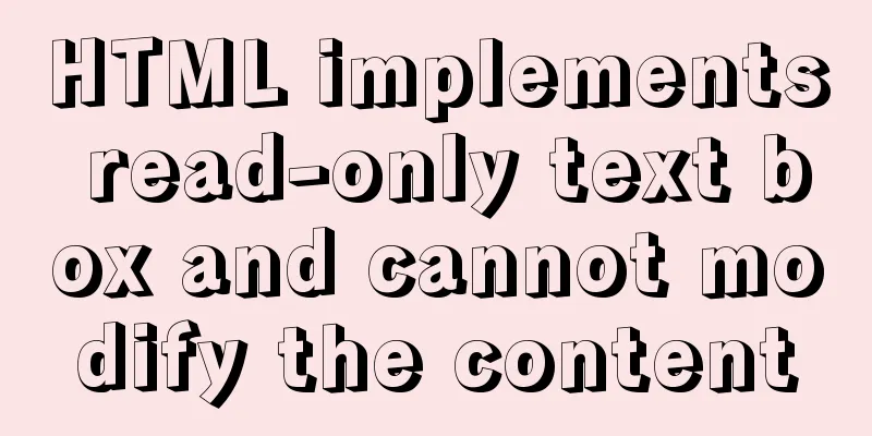 HTML implements read-only text box and cannot modify the content