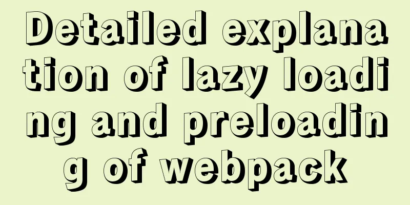 Detailed explanation of lazy loading and preloading of webpack