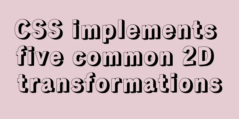 CSS implements five common 2D transformations