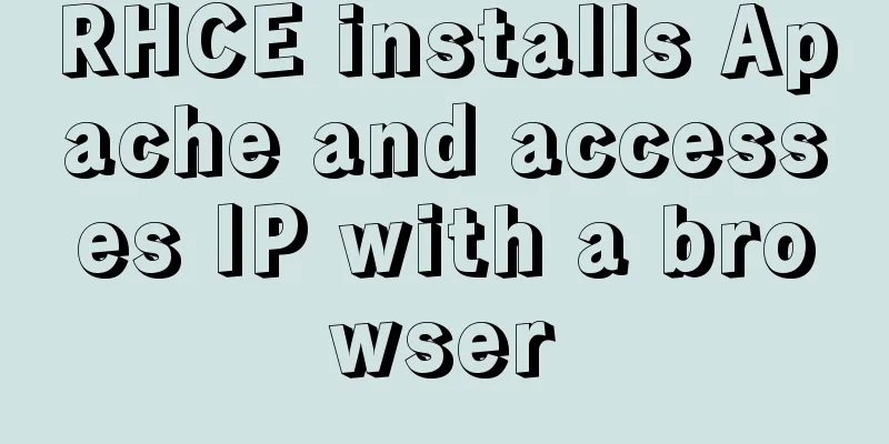 RHCE installs Apache and accesses IP with a browser