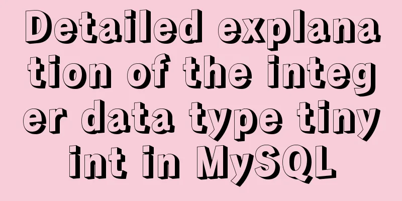 Detailed explanation of the integer data type tinyint in MySQL