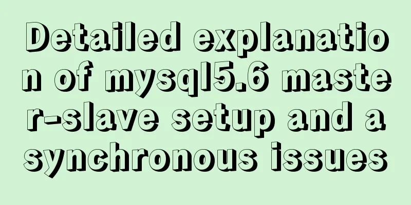 Detailed explanation of mysql5.6 master-slave setup and asynchronous issues