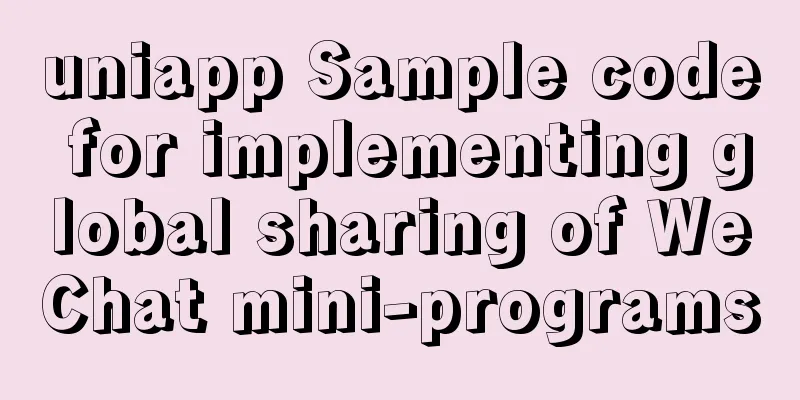 uniapp Sample code for implementing global sharing of WeChat mini-programs