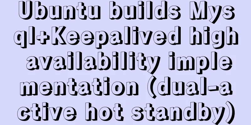 Ubuntu builds Mysql+Keepalived high availability implementation (dual-active hot standby)