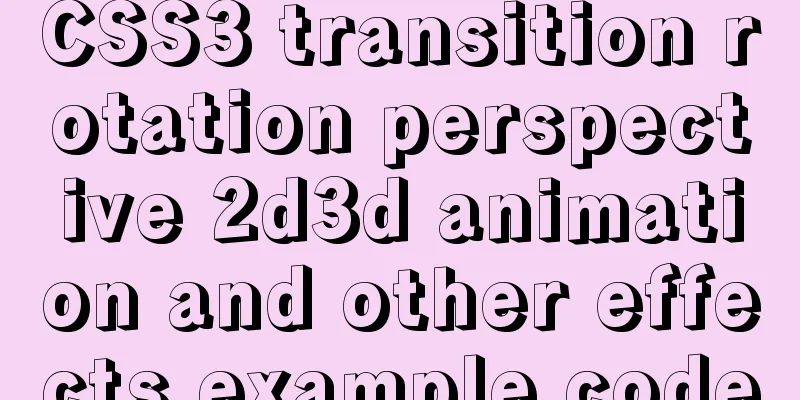 CSS3 transition rotation perspective 2d3d animation and other effects example code