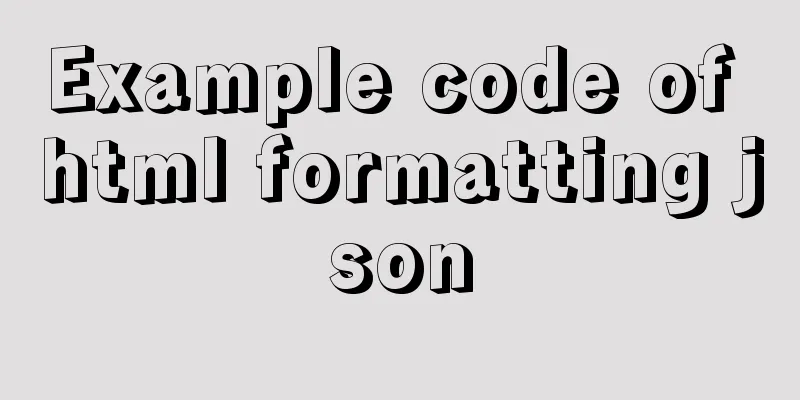 Example code of html formatting json